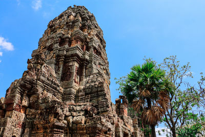 Low angle view of statue of temple