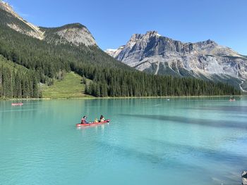 Scenic view of lake against mountains