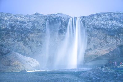 Scenic view of waterfall