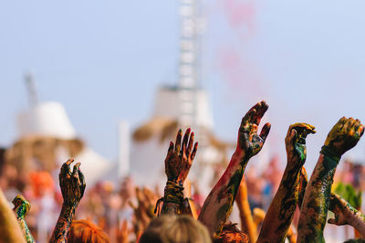 Young people having fun at the festival.