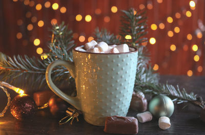 Close-up of coffee on table