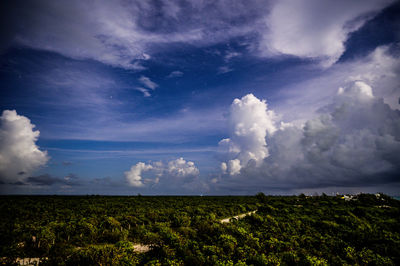Scenic view of land against sky