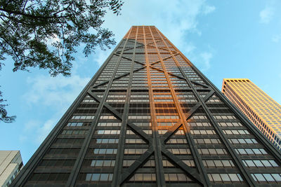 Low angle view of modern building against sky