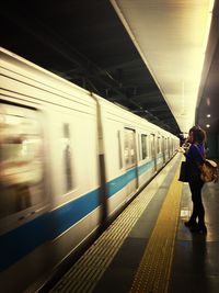 Train at railroad station platform