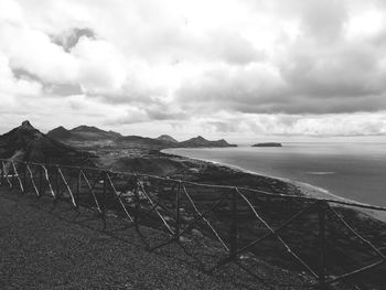 Scenic view of landscape against cloudy sky