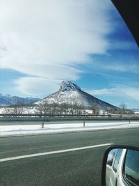 Scenic view of mountain against sky