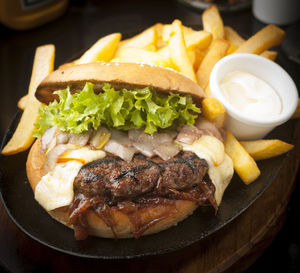 Close-up of meal served in plate