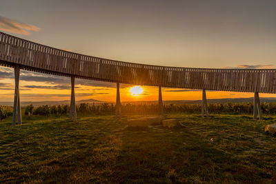 Scenic view of field against sky during sunset