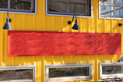 Full frame shot of yellow train window