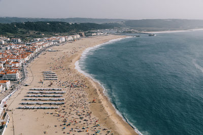High angle view of beach against sky