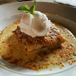 Close-up of dessert served in plate