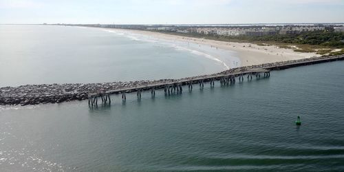 High angle view of beach