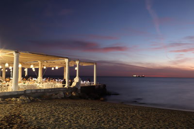 Scenic view of sea against sky at sunset