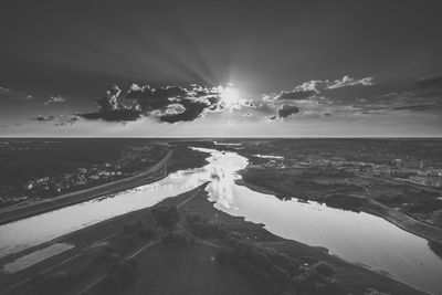 Scenic view of sea at night