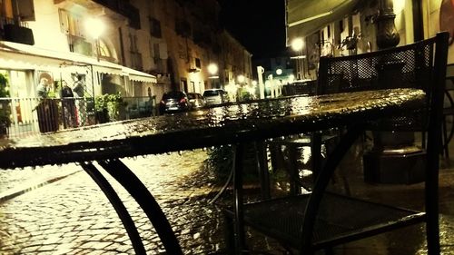 View of built structure at night