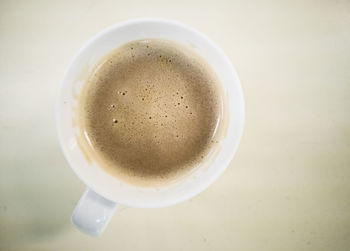 High angle view of coffee on table