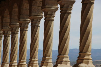 Row of architectural columns at historic building