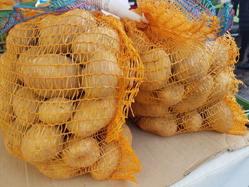 High angle view of fruits for sale in market