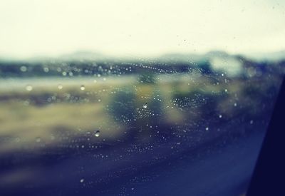 Raindrops on car window