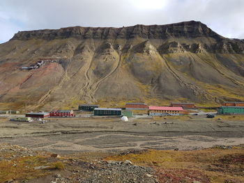 Scenic view of landscape against mountain range