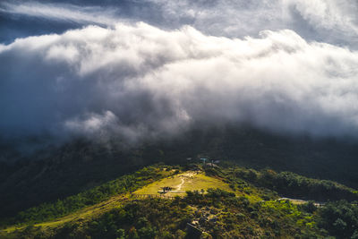 High angle view of landscape against sky