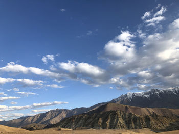 View of mountain against cloudy sky