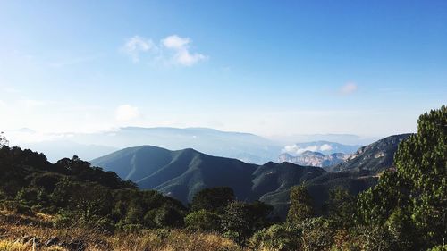 Scenic view of mountains against sky