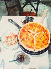 High angle view of food