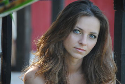 Close-up portrait of a beautiful young woman