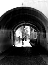 View of people walking in tunnel