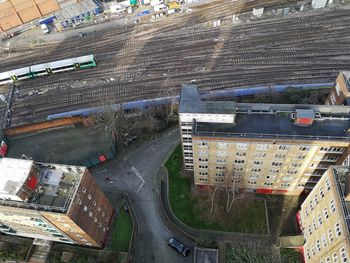 High angle view of bridge in city