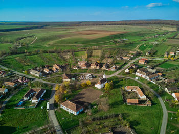 High angle view of townscape