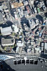 High angle view of buildings in city