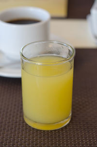 Close-up of tea in cup on table