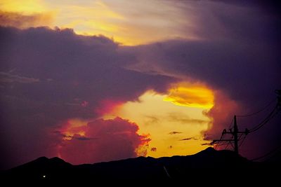 Low angle view of sky at sunset