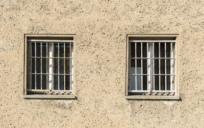 Low angle view of window on building