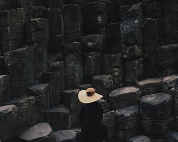 Woman at rock formations
