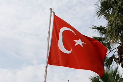 Turk bayragi. translation turkey flag in the wind
