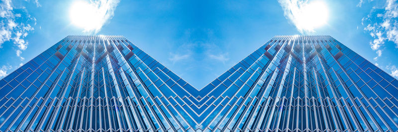 Low angle view of modern building against sky