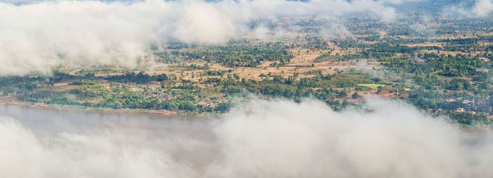 Panoramic view of landscape during foggy weather