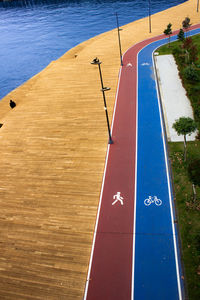 High angle view of hiking and cycling path