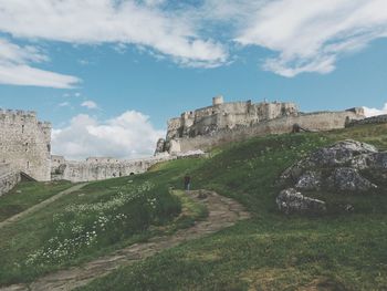 View of fort against cloudy sky