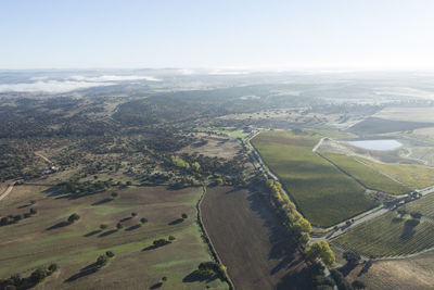 High angle view of landscape against sky