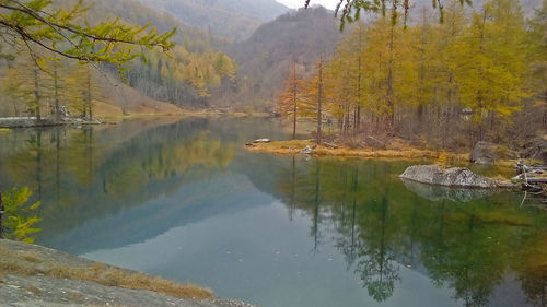 Scenic view of lake and mountains