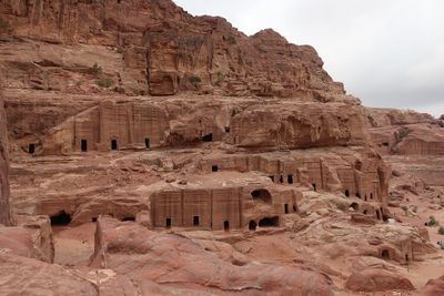 Ruins of temple against mountain