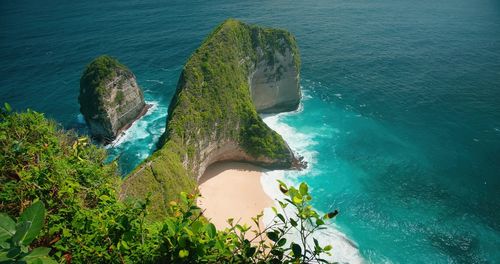 High angle view of sea against sky