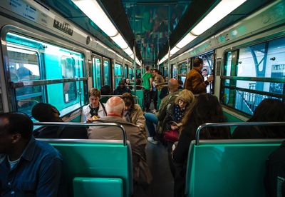 Group of people in train