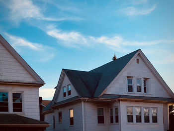 Low angle view of buildings against sky