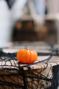 Close-up of orange pumpkins on table