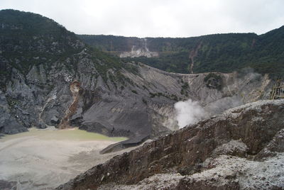 Tangkuban perahu volcanic mountain